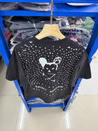Saint Michael Graphic Skull & Stud Pattern Vintage T-Shirt