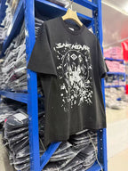 Saint Michael Graphic Skull & Stud Pattern Vintage T-Shirt