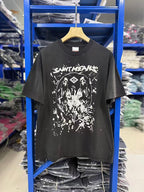 Saint Michael Graphic Skull & Stud Pattern Vintage T-Shirt