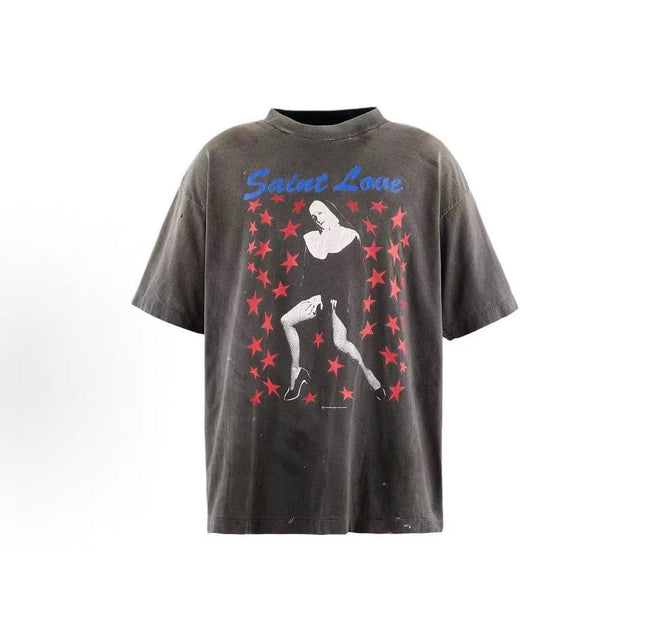 Saint Michael Saint Love Graphic Silhouette Vintage T-Shirt Hover Image