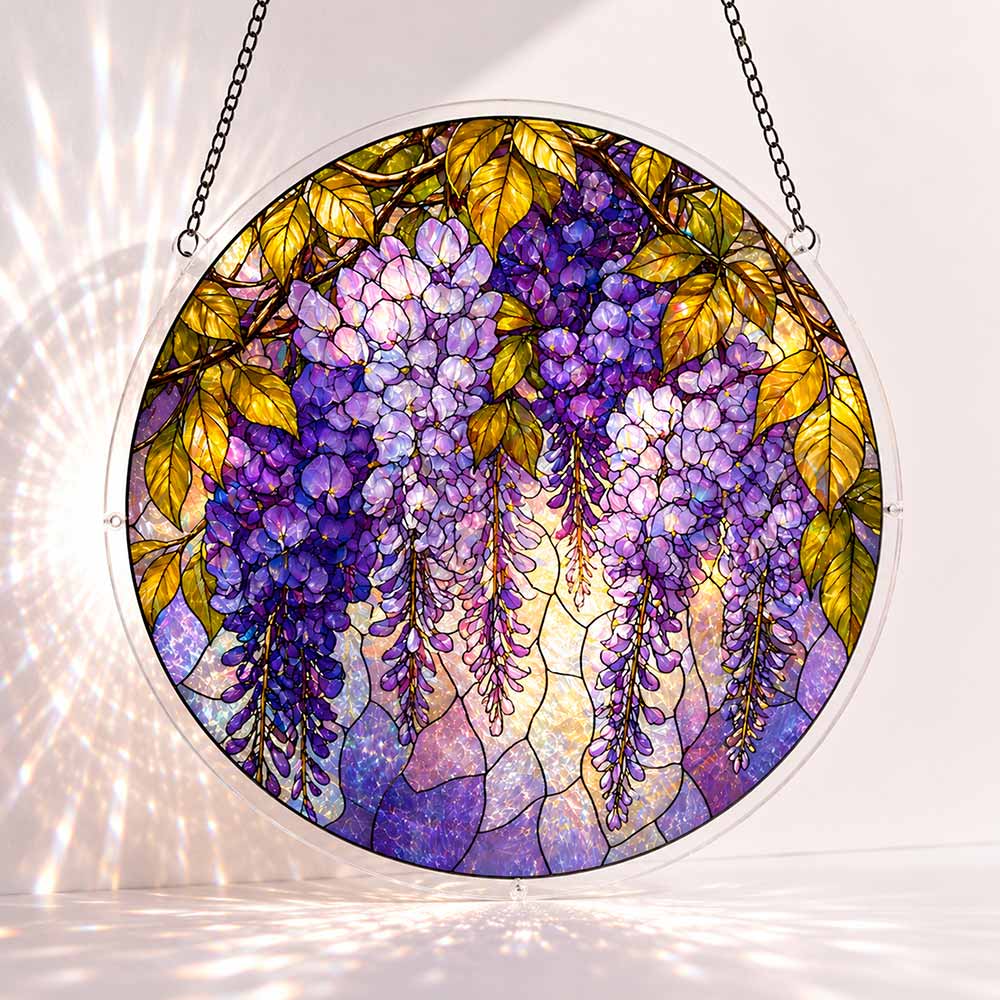 Acrylic Jigsaw Puzzle Suncatcher - Purple Cascade