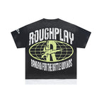 ROUGHPLAY Heavyweight Layered Graphic Tee - Cyber Acid Creature & Lime Globe