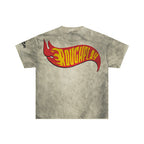 ROUGHPLAY Heavyweight Distressed Graphic Tee - Monster Truck & Flame Emblem