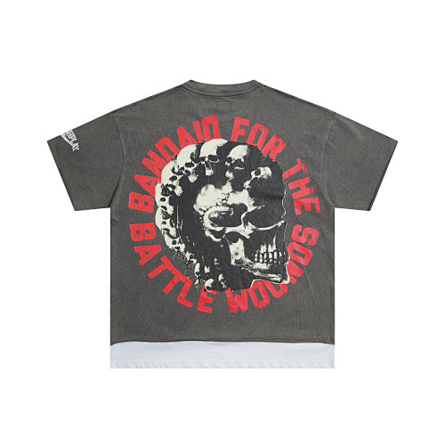 ROUGHPLAY Heavyweight Layered Graphic Tee - Apocalyptic Blimp & Mohawk Skull Main Image