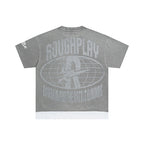 ROUGHPLAY Heavyweight Layered Graphic Tee - Faded Grey Skull & Lightning