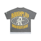 ROUGHPLAY Heavyweight Layered Graphic Tee - Electric Guitarist & Yellow Globe
