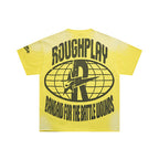 ROUGHPLAY Heavyweight Distressed Graphic Tee - Acid Yellow Skater Monster