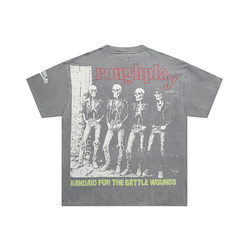 ROUGHPLAY Heavyweight Distressed Graphic Tee - Punk Rock Band & Vintage Poster Main Image
