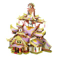 3D Metal Puzzle Chinese Temple Pink And Yellow