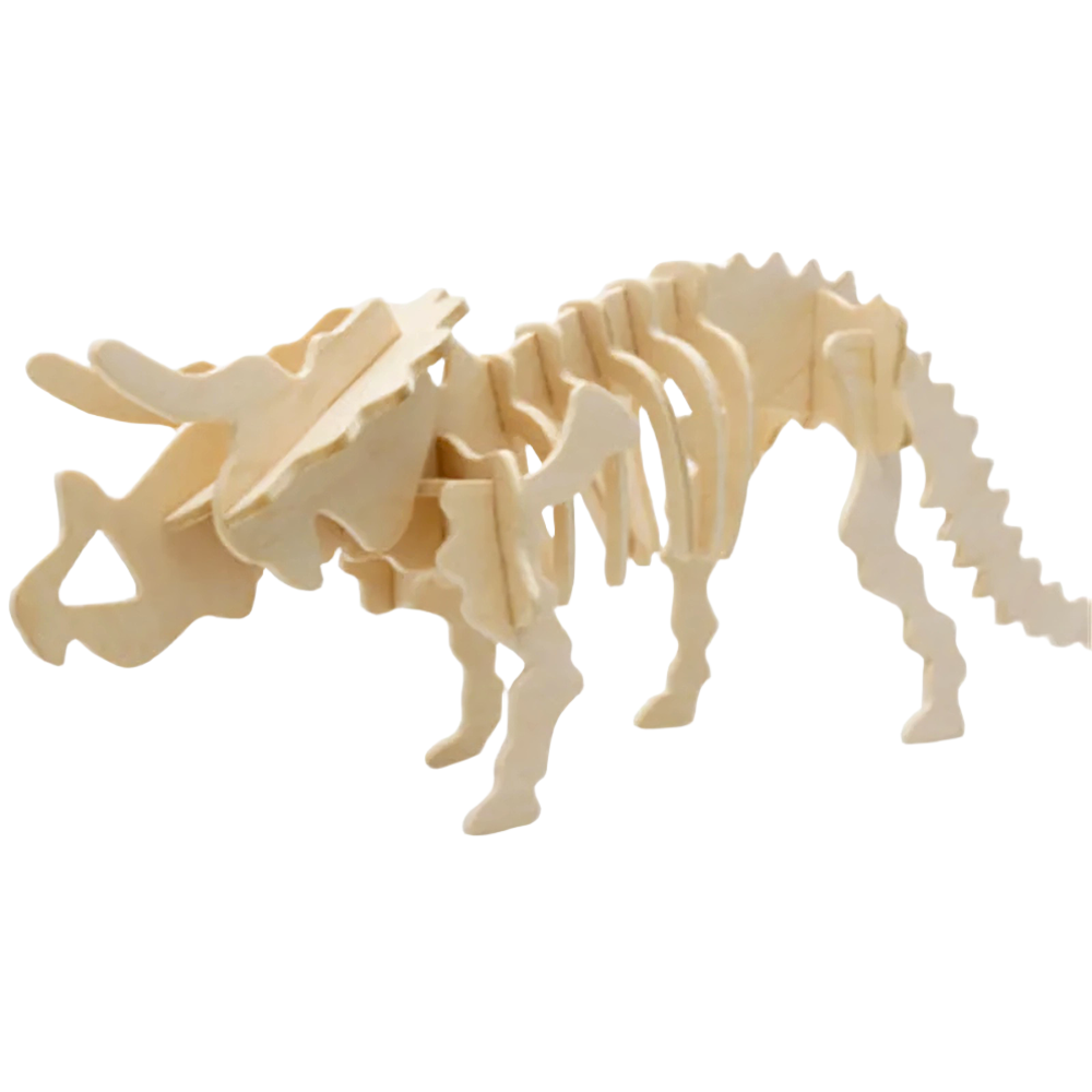 3D Wooden Triceratops Puzzle