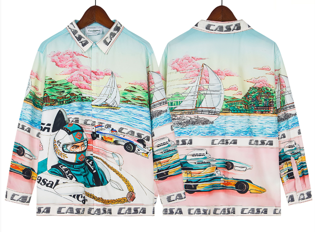 Casablanca Grand Prix Racing Silk-Style Shirt - Multi Hover Image