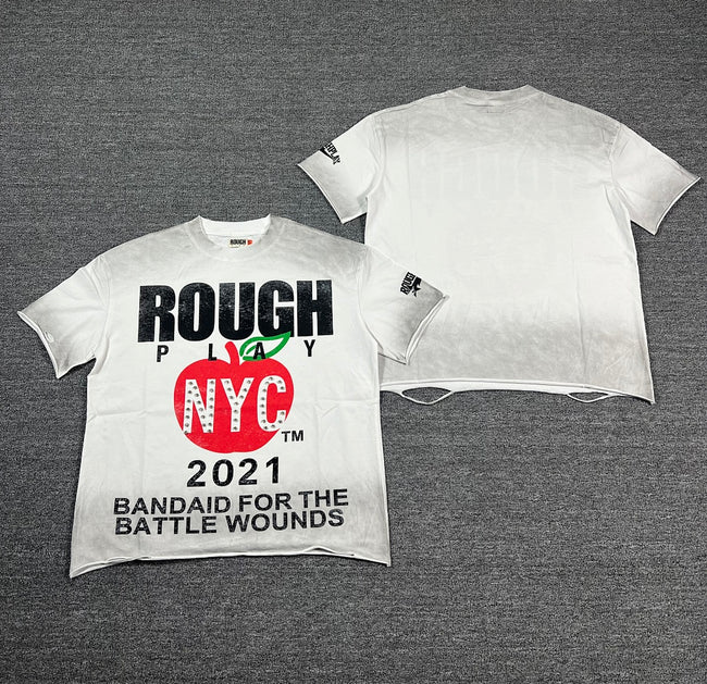 ROUGHPLAY Heavyweight Dip-Dye Graphic Tee - Red NYC Big Apple Hover Image