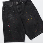 Chrome Hearts Cross Patch Embroidered & Hand-Painted Denim Shorts 9927