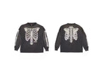 Saint Michael Skeleton Ribcage Graphic Long Sleeve Sweatshirt