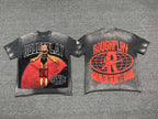 ROUGHPLAY Heavyweight Distressed Graphic Tee - Cyber Astro Boy & Crimson Moon
