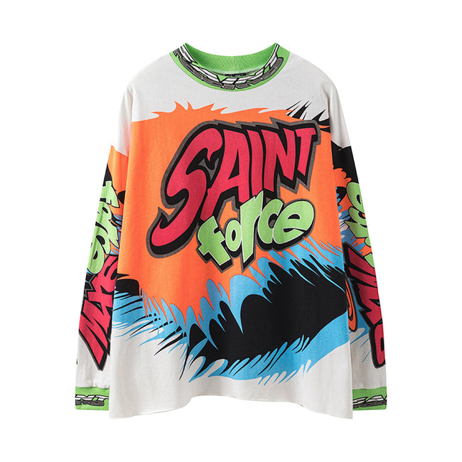 Saint Michael Bold Racing Graphic Long Sleeve Jersey Hover Image