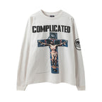 Saint Michael Complicated Cross Print Sweatshirt