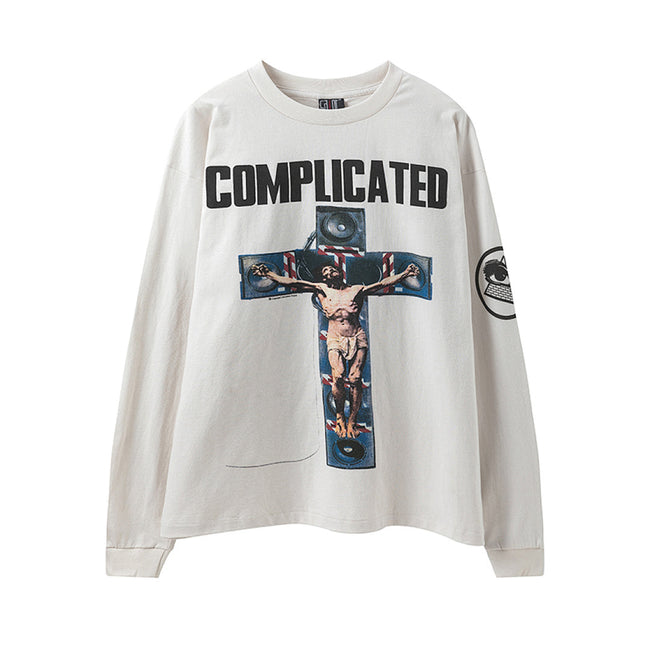 Saint Michael Complicated Cross Print Sweatshirt Hover Image