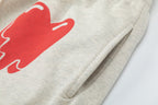 Saint Michael Dripping Heart & Lettering Graphic Sweat Shorts
