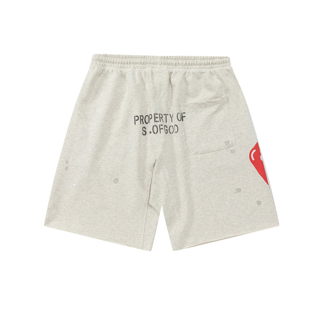 Saint Michael Dripping Heart & Lettering Graphic Sweat Shorts Main Image
