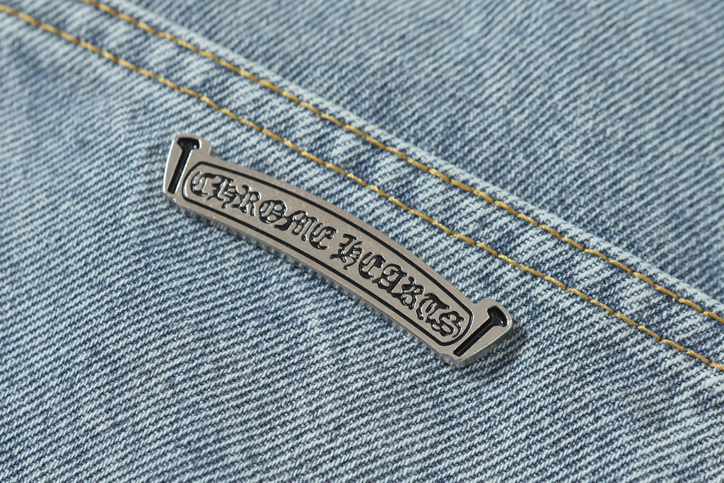 Chrome Hearts Vintage Cross Patchwork Washed Carpenter Denim Shorts 201