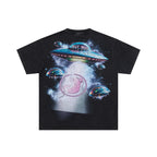 JELLYBEAN Alien VR Galaxy Graphic Oversized T‑Shirt