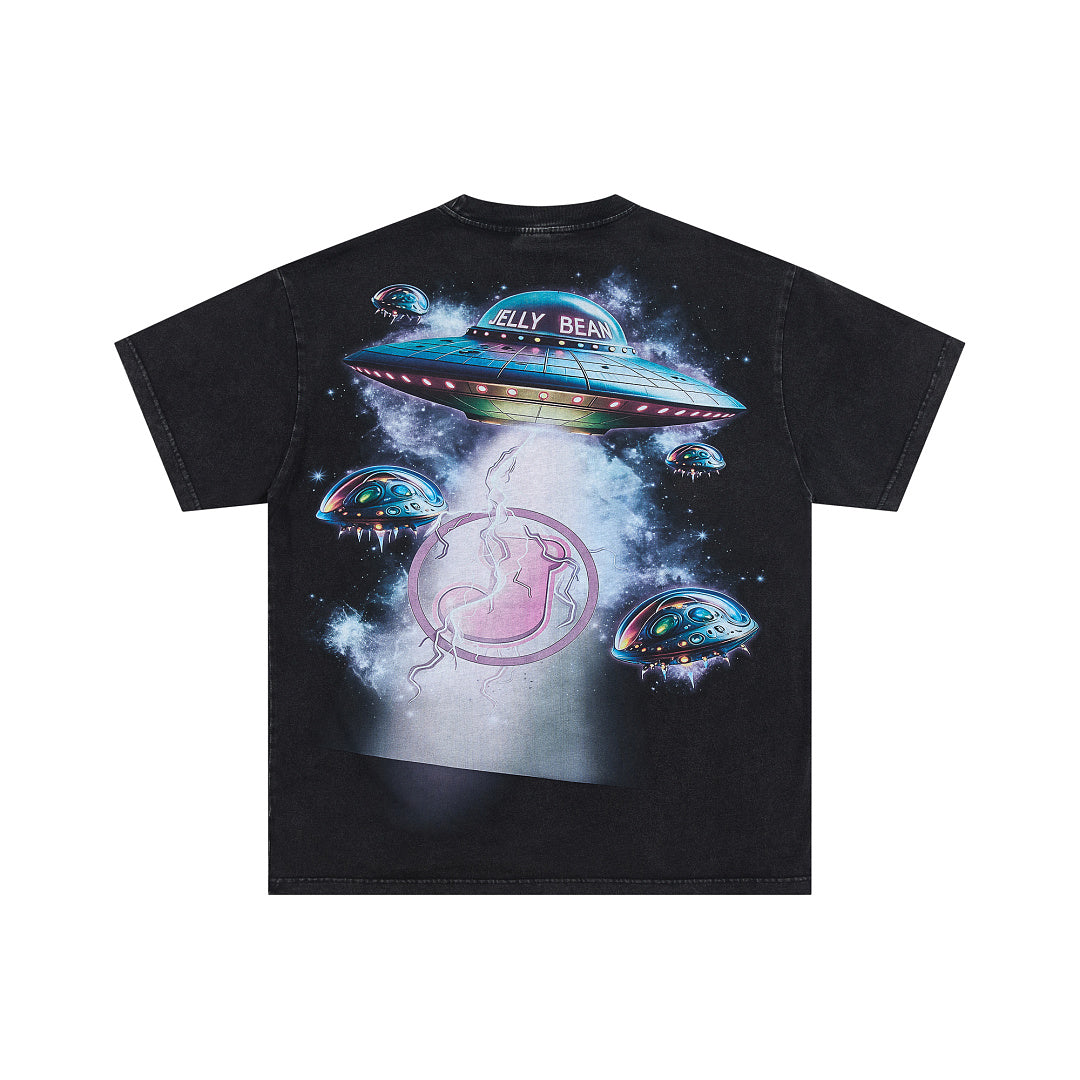 JELLYBEAN Alien VR Galaxy Graphic Oversized T‑Shirt
