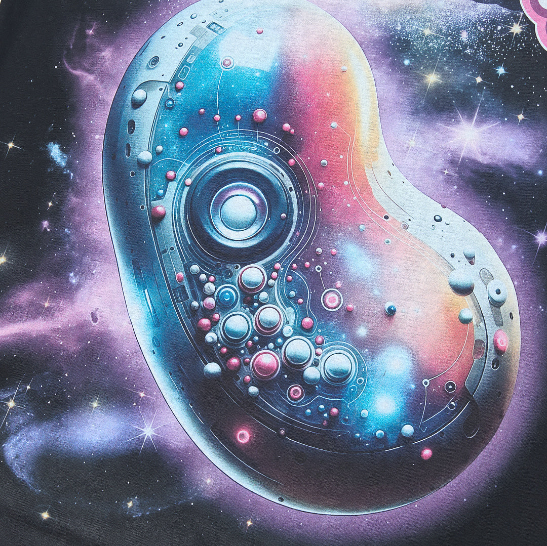 JELLYBEAN Hooded VR‑Man Galaxy Graphic Oversized T‑Shirt