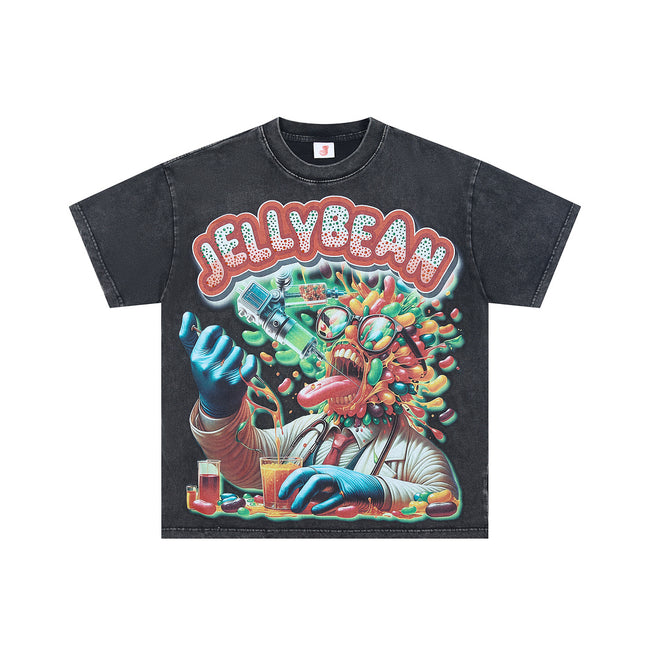 JELLYBEAN Mad Scientist Jelly‑Bean Graphic Oversized T‑Shirt Main Image