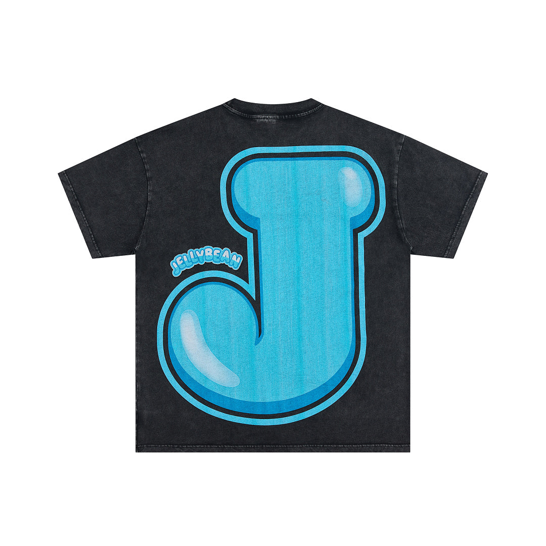 JELLYBEAN Skull Astronaut Lightning Graphic Oversized T‑Shirt