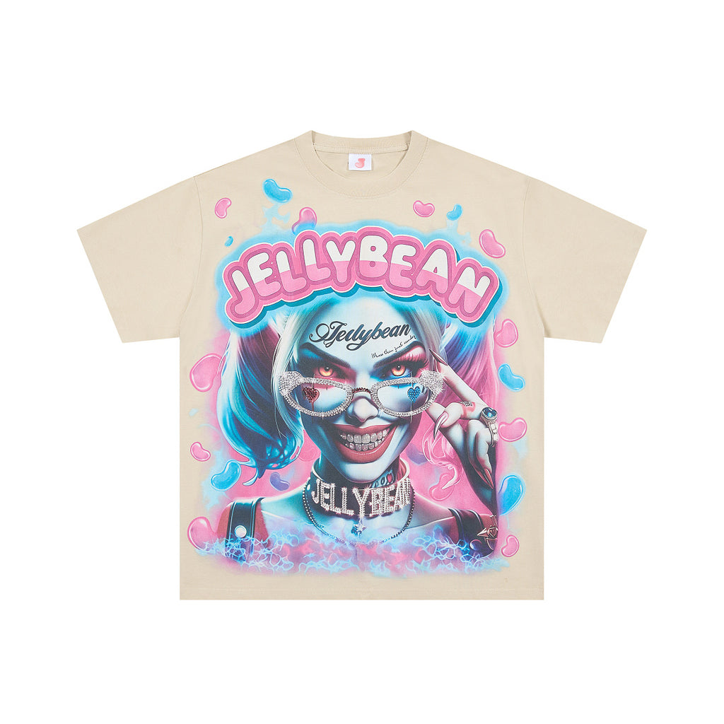 JELLYBEAN Harlequin Character Jelly Bean Graphic Oversized T‑Shirt
