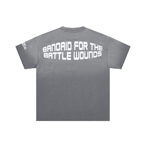 ROUGHPLAY Heavyweight Washed Graphic Tee - Chessboard & Sun Vintage Distressed T-Shirt