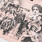 RARE PEACE Angel Collage Vintage Cropped Oversized T‑Shirt