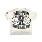 ROUGHPLAY Heavyweight Distressed Graphic Tee - Yellow Moon Cartoon Skeleton