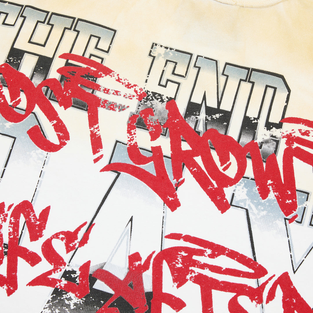 RARE PEACE Trust No One Crown‑of‑Thorns Cropped Oversized T‑Shirt