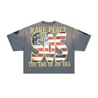 RARE PEACE The Dark Age 2.0 Never‑Mind Rhinestone Cropped Oversized T‑Shirt
