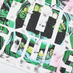 RARE PEACE Screaming Zombie Rhinestone Cropped Oversized T‑Shirt