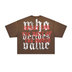 RARE PEACE Crown‑of‑Thorns Jesus Rhinestone Cropped Oversized T‑Shirt