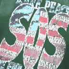 RARE PEACE Blind‑Folded Statue of Liberty Rhinestone Cropped Oversized T‑Shirt