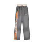ROUGHPLAY Heavyweight Washed Sweatpants - Orange Side Logo & Double Waistband