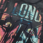 RARE PEACE No Longer Human Rhinestone Graphic Cropped Oversized T‑Shirt