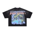 RARE PEACE Bad Habit Monster Parade Graphic Cropped Oversized T‑Shirt
