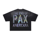 RARE PEACE Bad Habit Monster Parade Graphic Cropped Oversized T‑Shirt