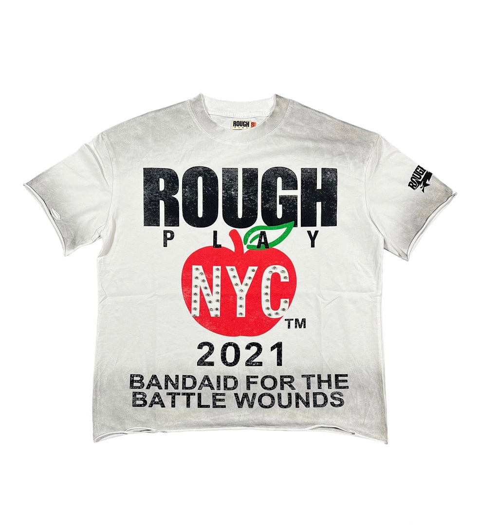 ROUGHPLAY Heavyweight Dip-Dye Graphic Tee - Red NYC Big Apple