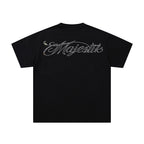 MAJESTIK Cyber Skull Graphic T-Shirt Unisex Black Y2K Gothic Tropical Sunset Oversized Streetwear Short Sleeve Top
