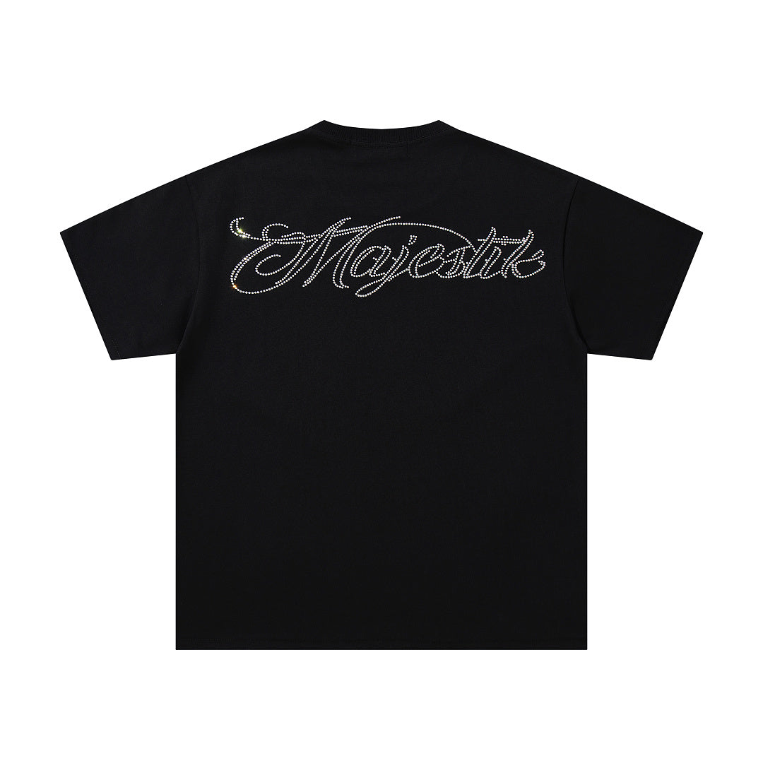 MAJESTIK Cyber Skull Graphic T-Shirt Unisex Black Y2K Gothic Tropical Sunset Oversized Streetwear Short Sleeve Top