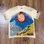 ROUGHPLAY Heavyweight Vintage Washed Graphic Tee - Skeleton & Sun Graphic T-Shirt