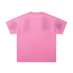 MAJESTIK Distressed Pink Cowboy Graphic T-Shirt Unisex Acid Wash Sun-Faded Western Gothic Oversized Streetwear Short Sleeve Top