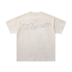 MAJESTIK Superbike Racing Graphic T-Shirt Unisex Washed Cream Y2K Biker Sports Dual-Sided Heavyweight Oversized Streetwear Short Sleeve Top