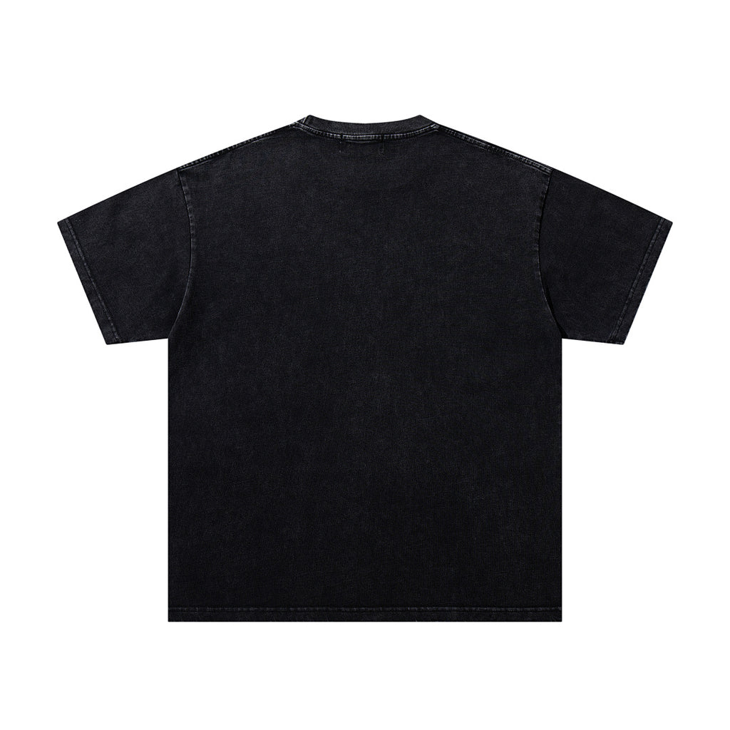 MAJESTIK Lion Football Player Graphic T-Shirt Unisex Acid Wash Black Y2K Graffiti Athletic Oversized Streetwear Short Sleeve Top